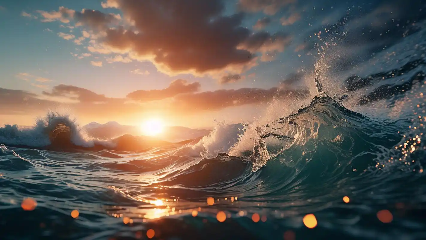 直播封面必备:精美海浪图片素材98