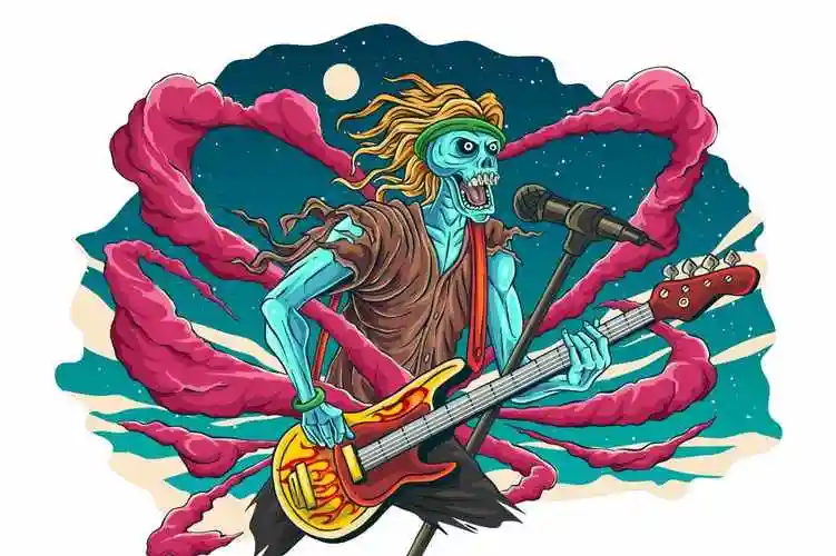 音乐摇滚怪物矢量插画素材rockstar–vectorillustration