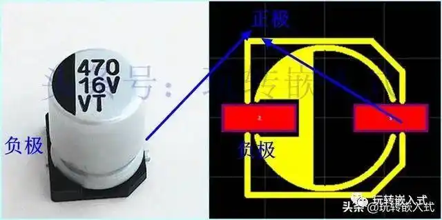 2 贴片铝电解电容区分正负极; _2 w* r$ x3 c8 . p. c$ b( ^6 ?