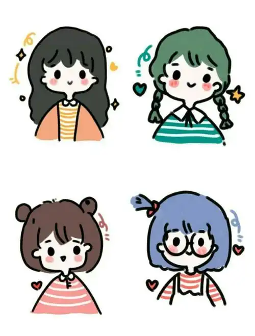 好看的闺蜜简笔画