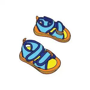 观澜版画村可爱的卡通凉鞋白色背景的儿童版画, t恤, 彩色书, 有趣和