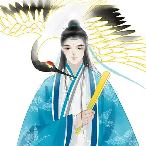 yooy特油胶带白鹤少年古风人物仙鹤红衣男子和纸胶带