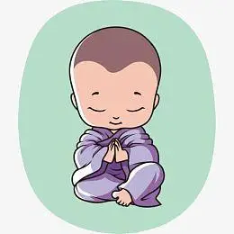 手绘打坐的小和尚