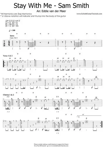 staywithme清晰版吉他谱