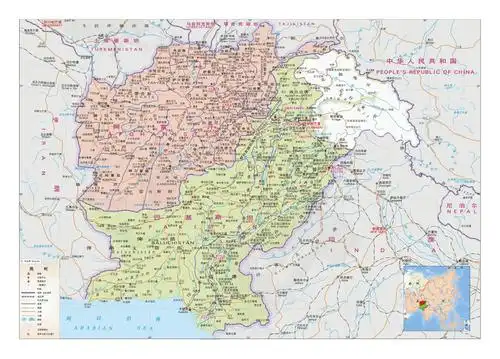 巴基斯坦 无水印高清晰国家地图