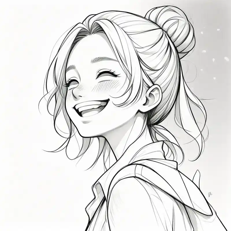 96 女生头像线稿精选 9015