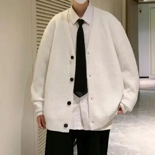 ins毛衣男开衫秋冬外套韩版潮流个性针织衫休闲男士外穿2022新款