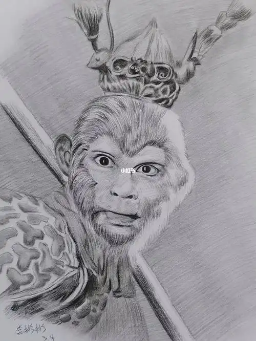 小时候的梦想就是成为孙悟空,上天入地,无所不能#零基础素描  #素描
