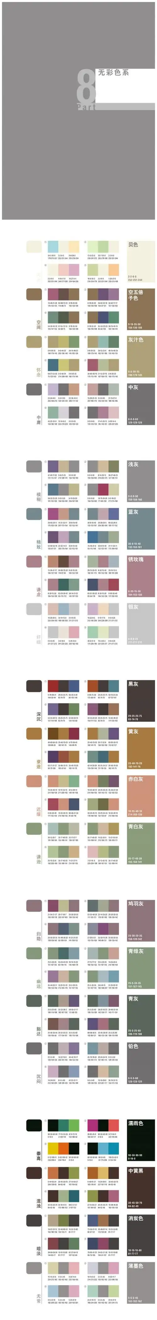 分享7种色系经典配色方案