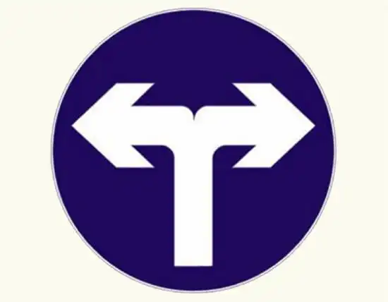 普通场景:向左向右转弯标志