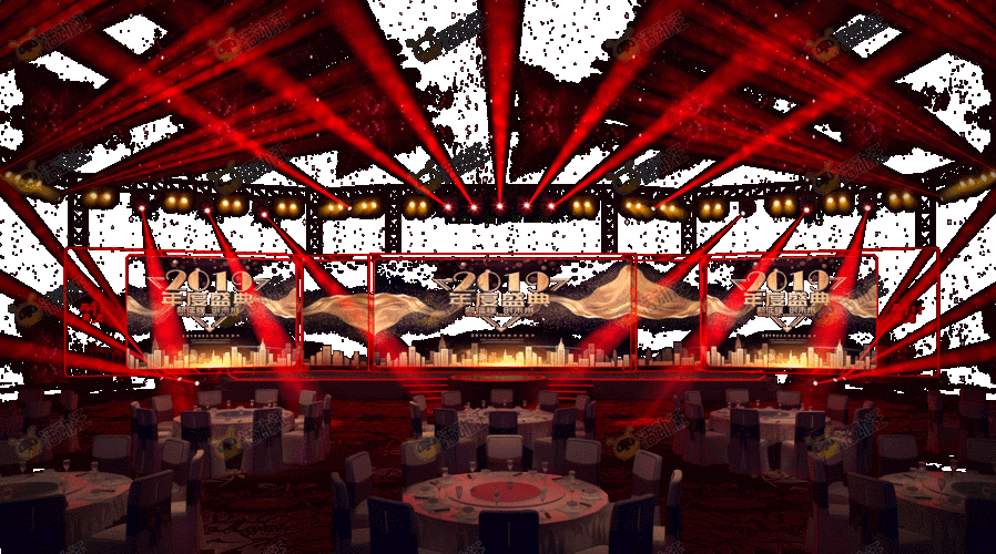 培训会活动舞台舞美3d效果图