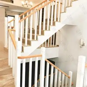重庆楼梯扶手现代简约楼梯栏杆实木家用定制木质欧式别墅楼梯护栏