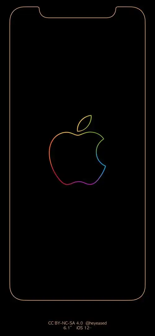 iphone xr跑马灯壁纸 苹果xr带logo边框发光壁纸高清无水印下载