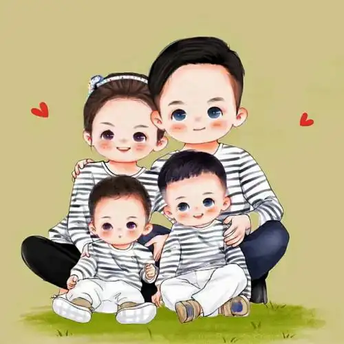 亲子头像一家四口 高清好看的一家四口微信头像图片_感情头像_头像屋