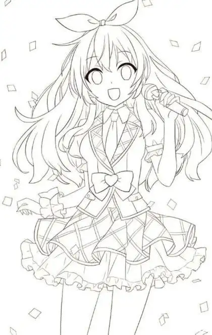 插画 头像 可爱 唯美 二动漫女生简笔画可爱简单漫画少女全身简笔画