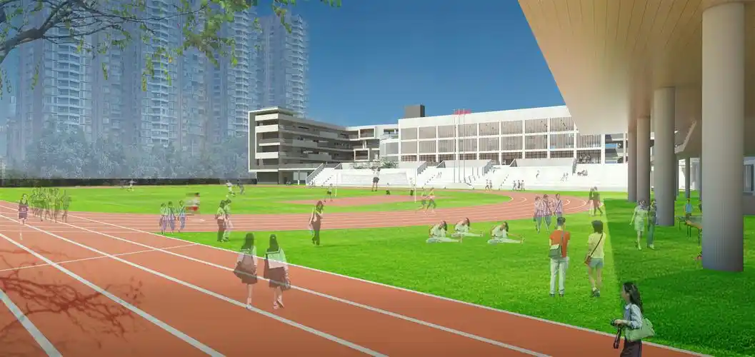 麒麟中学改扩建(南山实验学院初中部)工程位于深圳市南山区艺园路与