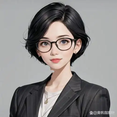 7815女生职业头像之短发带眼镜女生