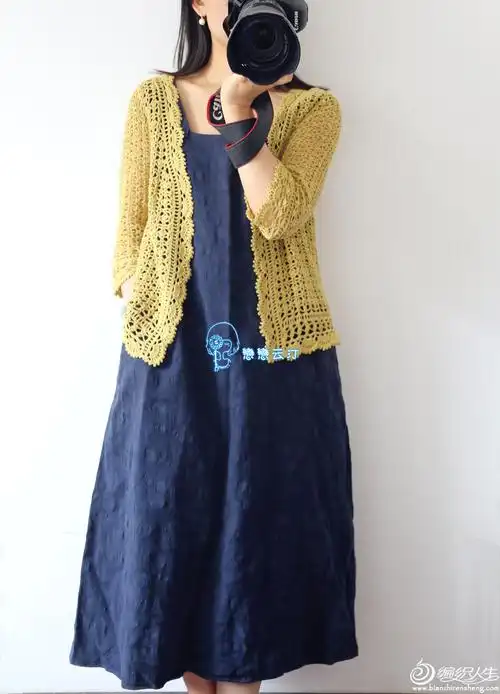 新词女士外搭钩针蕾丝小开衫