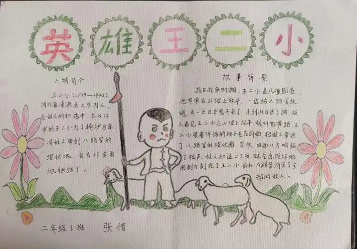 英雄人物手抄报怎么画英雄手抄报简单一点模板教程二年级烈士手抄报