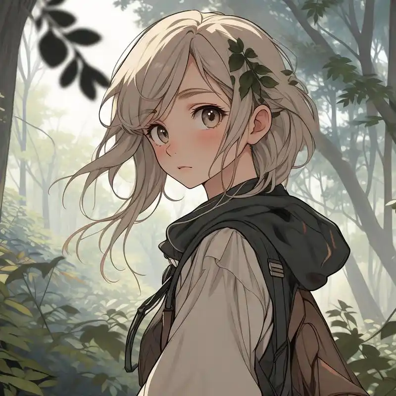 今天给大家带来一组超级美的动漫女生绿色森系头像.