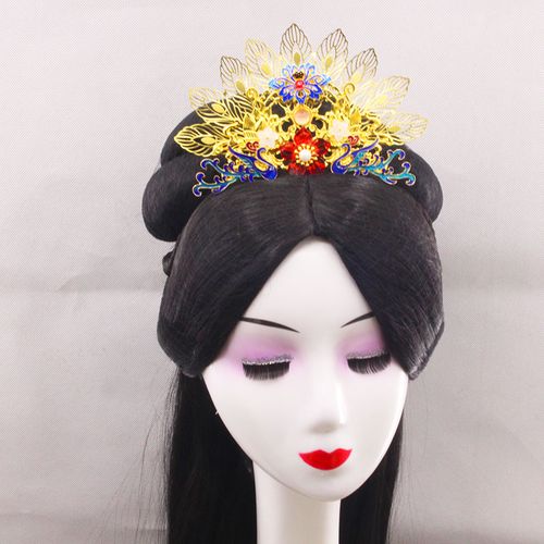 新款发簪宫廷皇后贵妃金色凤冠凤凰古典偏凤步发饰