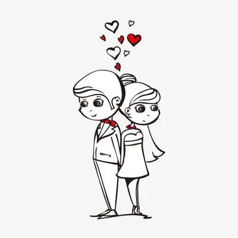 相爱牵手男孩女孩简笔画卡通情女简笔画幼儿简笔画相亲相爱一家人简
