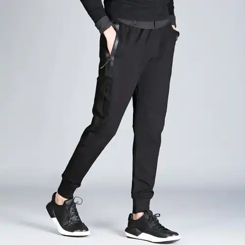 哈伦裤男束脚裤休闲裤拉链小脚卫裤运动裤韩版收腿长裤子春季潮男