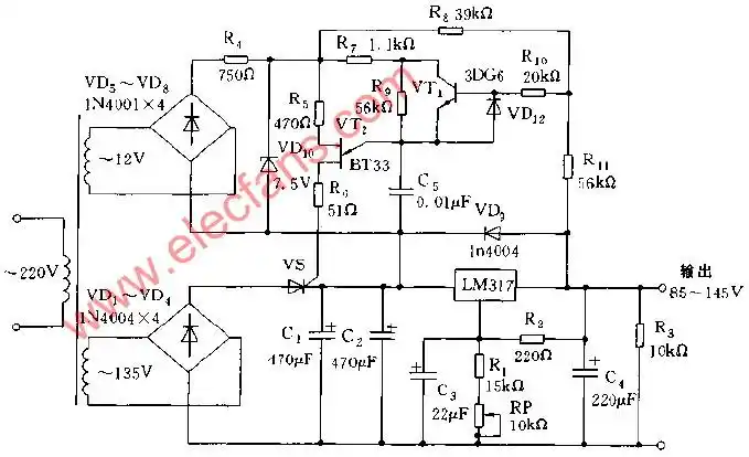 85145v直流可调稳压电源电路