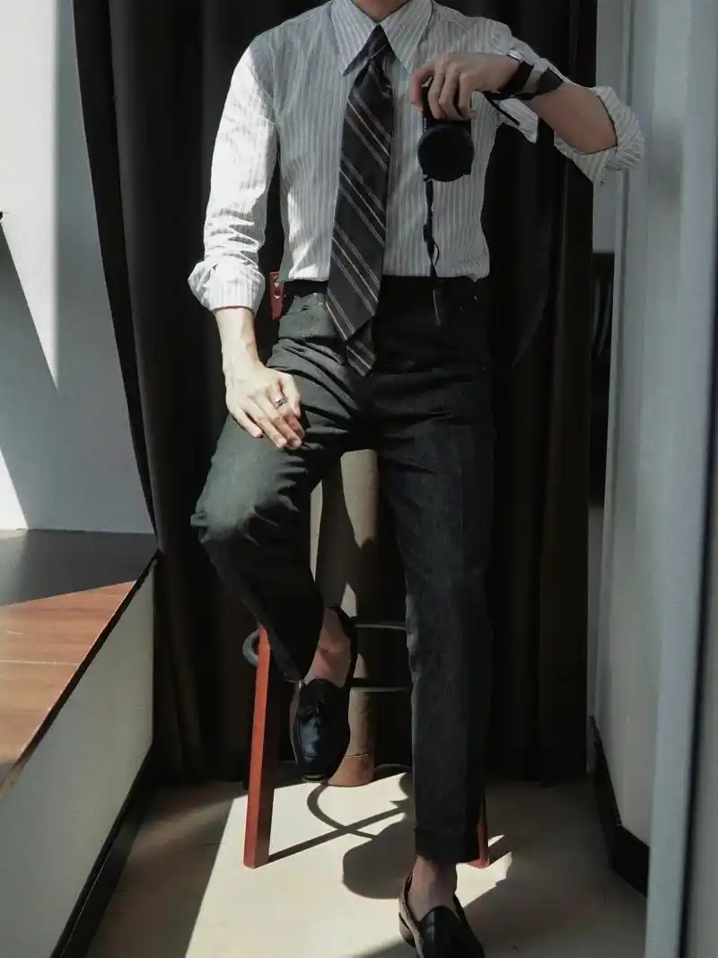 意式手工高腰牛仔裤#西服定制 #高级感穿搭  - 抖音