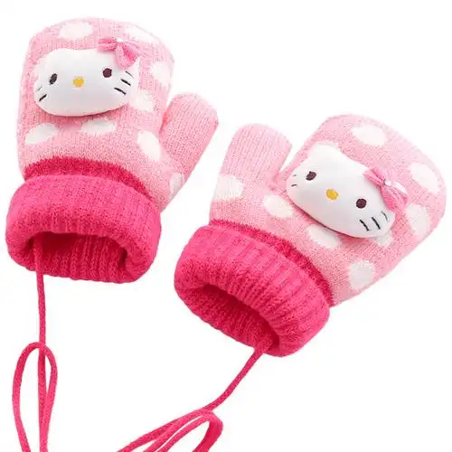 hellokitty婴儿手套冬儿童手套保暖宝宝手套男女幼儿魔术加绒保暖-图1