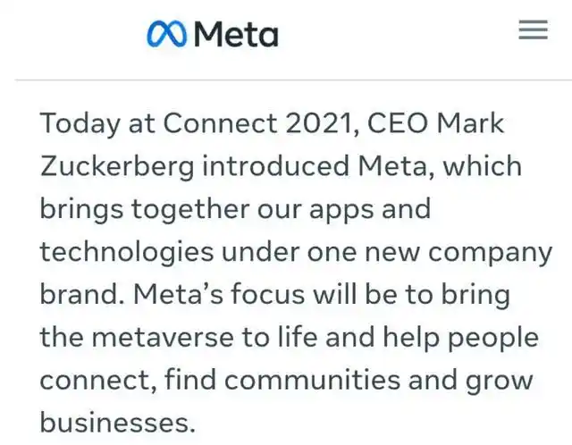 什么情况?刚刚,脸书 facebook 正式更名"meta"