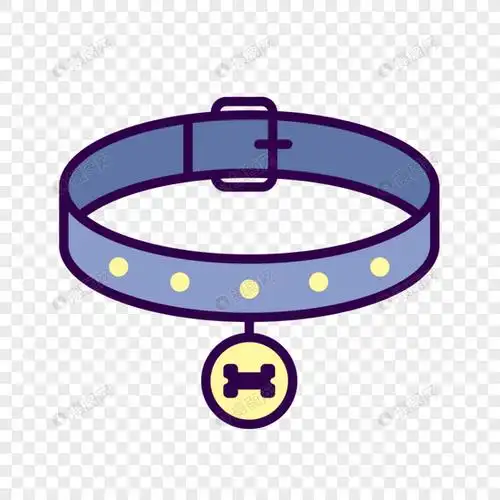蓝色狗项圈矢量