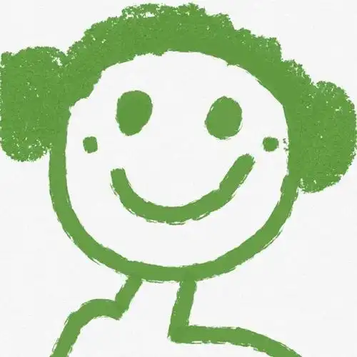 绿色简笔画头像女孩