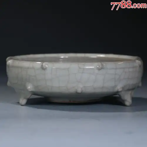 旧藏哥窑乳钉纹三足水洗-价格:24000元-se79420375-笔洗-零售-7788
