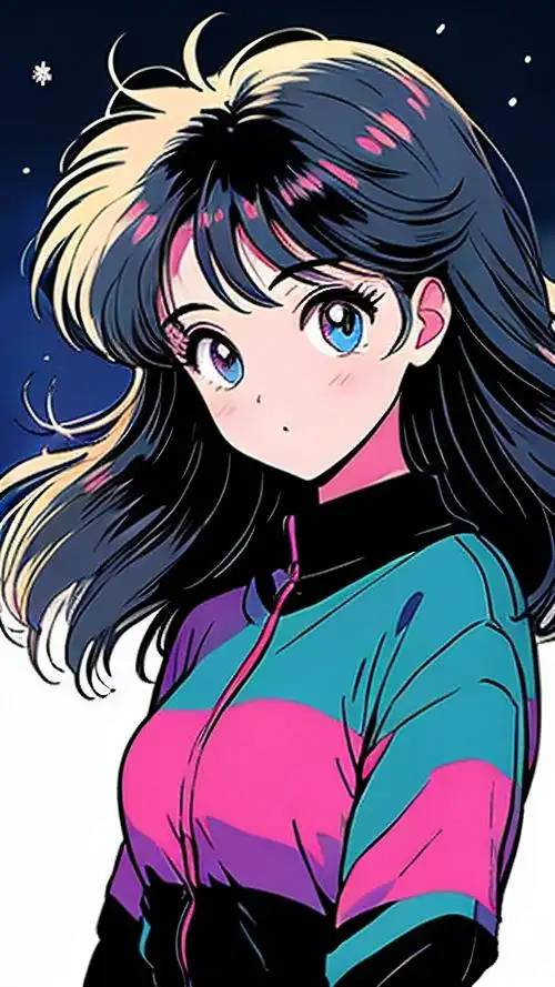 高冷女生壁纸,雪花映衬下的独特风情❄️✨