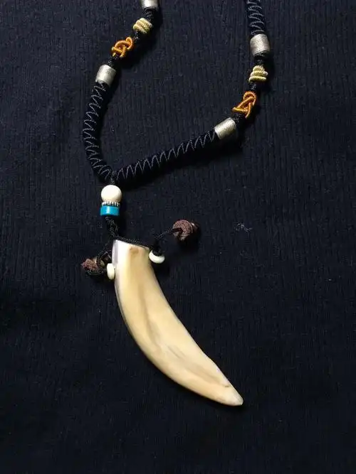 大家帮我看看这个狼牙吊坠是真的么?谢谢