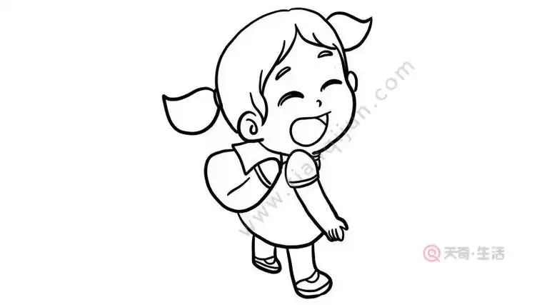 小女孩的简笔画