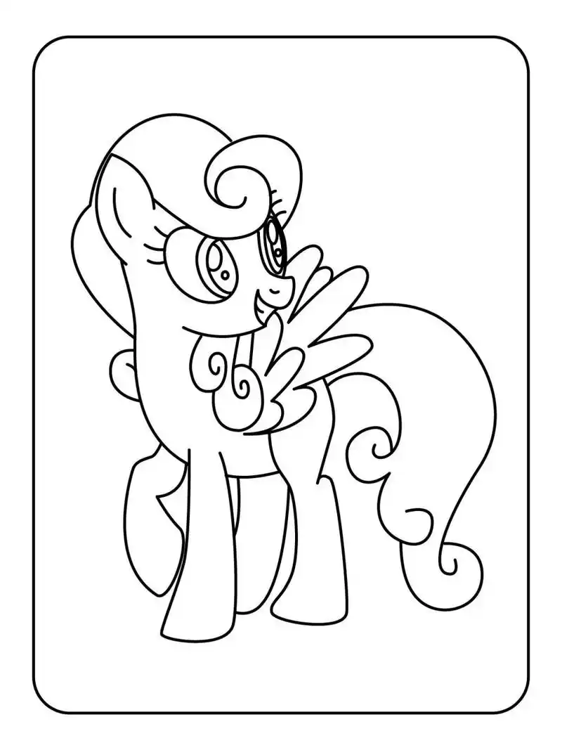 小马宝莉97简笔画涂色素材 | 100张可打印 97小女孩最喜欢的小马