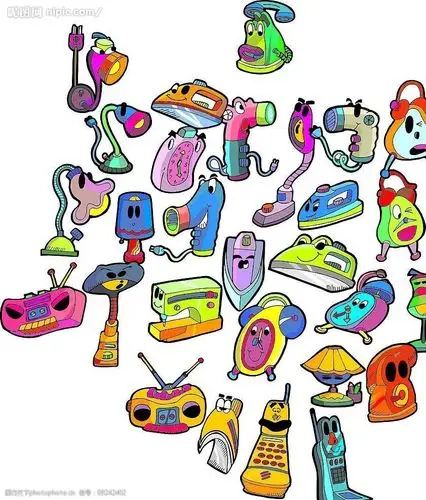 关键词:卡通家用电器 生活百科 生活用品 矢量图库 ai