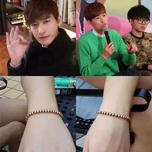 张翰同款圆珠手链珠珠佛珠手链女士情侣闺蜜时尚转运珠子钛钢饰品