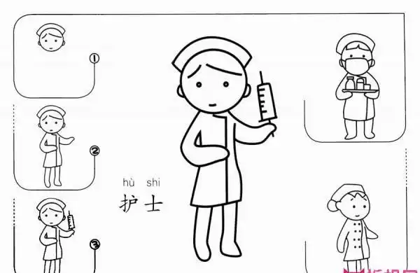 护士简笔画步骤护士怎么画