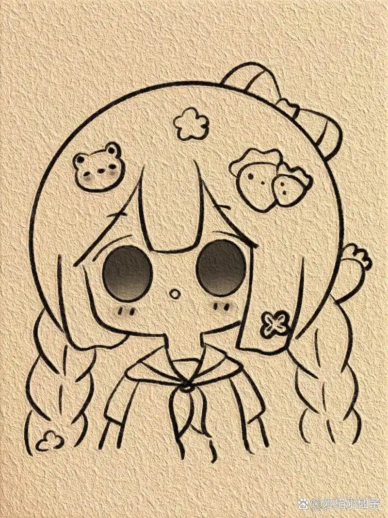 可爱的简笔画女孩🥰