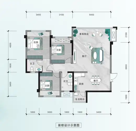 美丰景泰苑6楼大平层已加推户型建面约143㎡均价12000元㎡