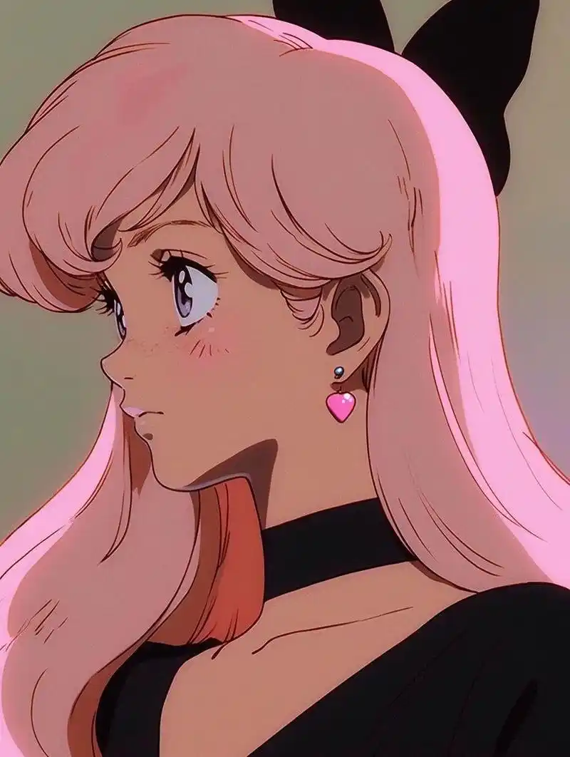 粉毛猫耳少女 |旧漫风女生头像#14