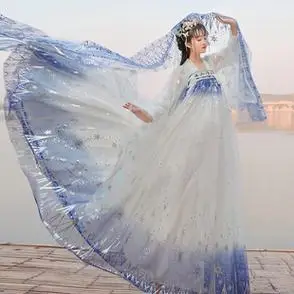 嫦娥汉服中秋节主题仙子服装 古风公主仙气超仙飘逸拍照仙女古装 夏