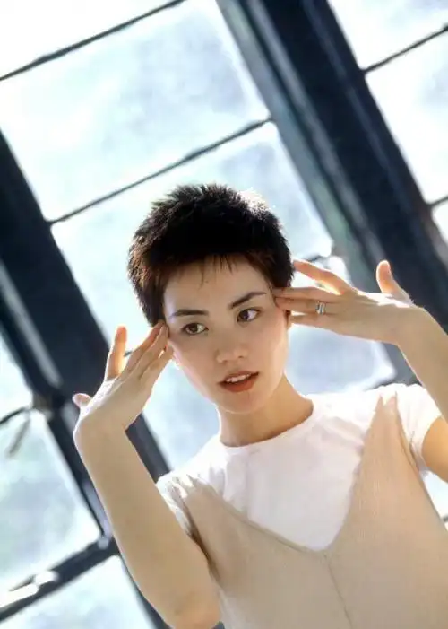 王菲剪超短发时尚有气质看着像18美到不敢相信