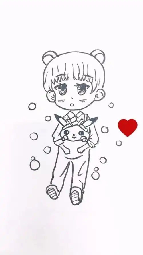 三小只简笔画q版教程