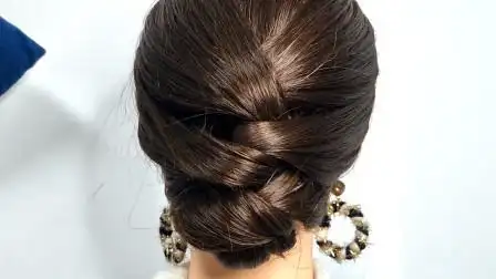 盘发速成小技巧,妈妈头发这样扎简单还端庄,不到1分钟就完成