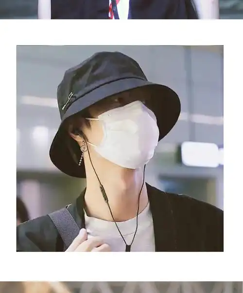 王一博同款别针渔夫帽大檐薄款大头围潮牌百搭遮阳防晒帽子男夏季 王