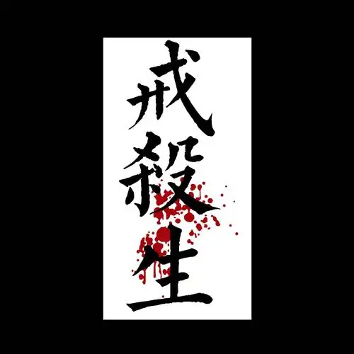 汉字纹身贴花臂 厂家现货批发速转 戒杀生贪懒佛系汉文字纹身贴纸